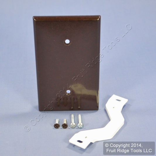 Leviton 85019 Brown 1-Gang Blank Plastic Standard Wallplate Cover Strap Mount