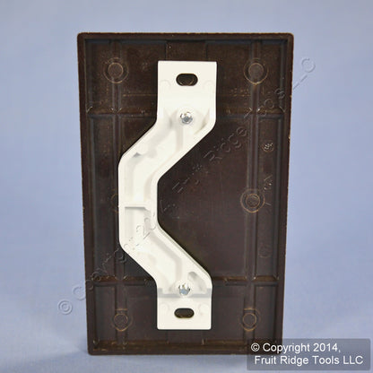 Leviton 85019 Brown 1-Gang Blank Plastic Standard Wallplate Cover Strap Mount