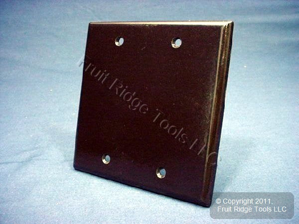 Leviton 85025 Brown 2-Gang Blank Plastic Standard Wallplate Cover Box Mount 10pc