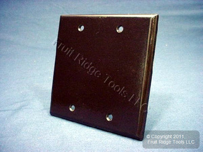 Leviton 85025 Brown 2-Gang Blank Plastic Standard Wallplate Cover Box Mount 10pc
