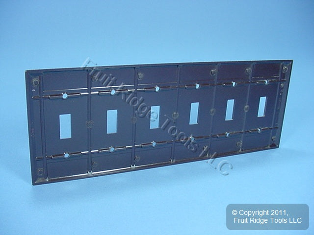Leviton 85036 Brown 6-Gang Toggle Switch Plastic Standard Wallplate Cover Plate