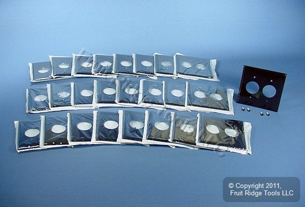 Leviton 85052 Brown 2-Gang Dual 1.406in. Outlet Plastic Wallplate Covers 25pcs