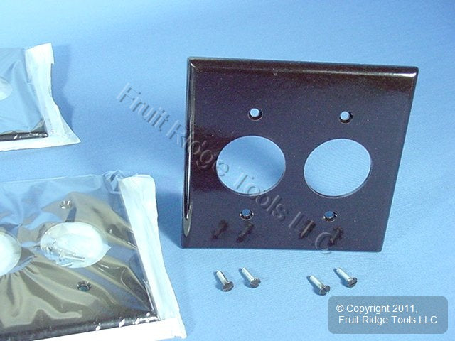 Leviton 85052 Brown 2-Gang Dual 1.406in. Outlet Plastic Wallplate Covers 25pcs