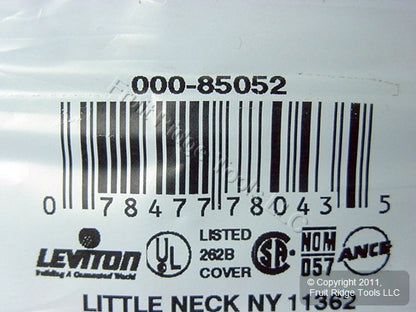 Leviton 85052 Brown 2-Gang 2 - 1.406in. Outlet Plastic Standard Wallplate Cover