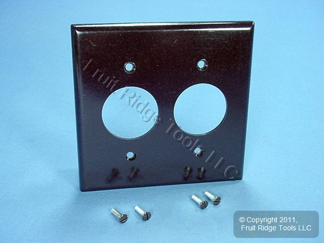 Leviton 85052 Brown 2-Gang 2 - 1.406in. Outlet Plastic Standard Wallplate Cover