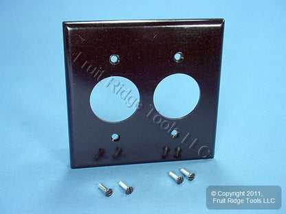 Leviton 85052 Brown 2-Gang 2 - 1.406in. Outlet Plastic Standard Wallplate Cover