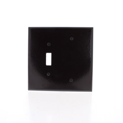 Leviton 85106 Oversize Brown Blank Switch Cover 2Gang Plastic Wallplates 25-Pack