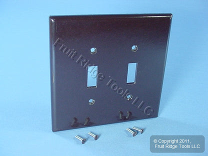 Leviton 85109 Brown 2-Gang Toggle Switch Plastic Oversize Wallplate Cover Plate