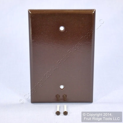 Leviton 85114 Brown 1-Gang Blank Plastic Oversize Wallplate Cover Box Mount