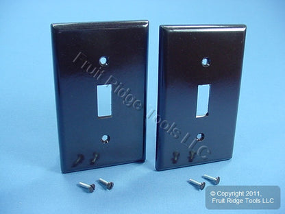 Leviton 85301 Brown 1-Gang Toggle Switch Plastic X-Deep Wallplate Covers 2pcs