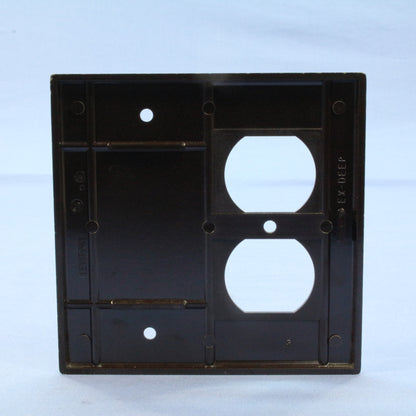 Leviton 85308 Brown 2-Gang Blank Duplex Plastic X-Deep Wallplate Box Mount 25pcs
