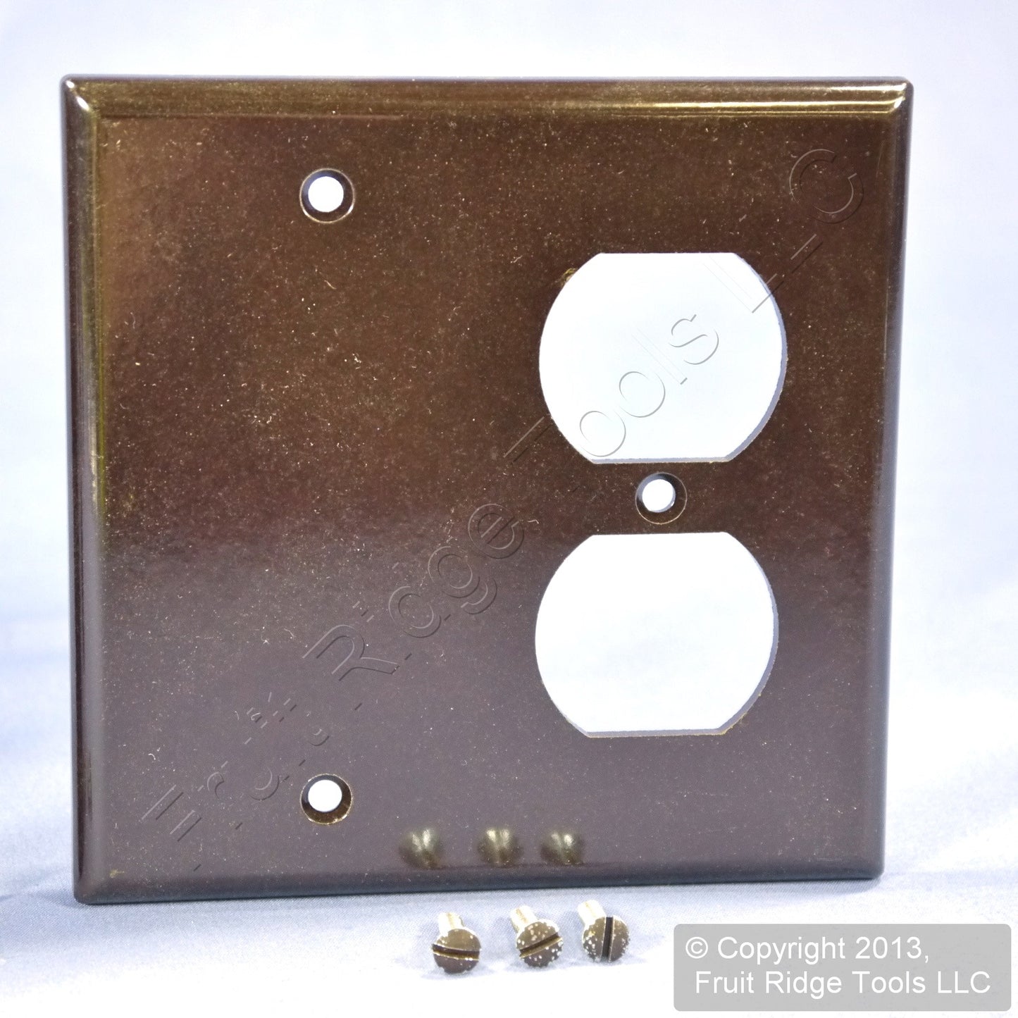 Leviton 85308 Brown 2-Gang Blank Duplex Plastic X-Deep Wallplate Box Mount 2pcs
