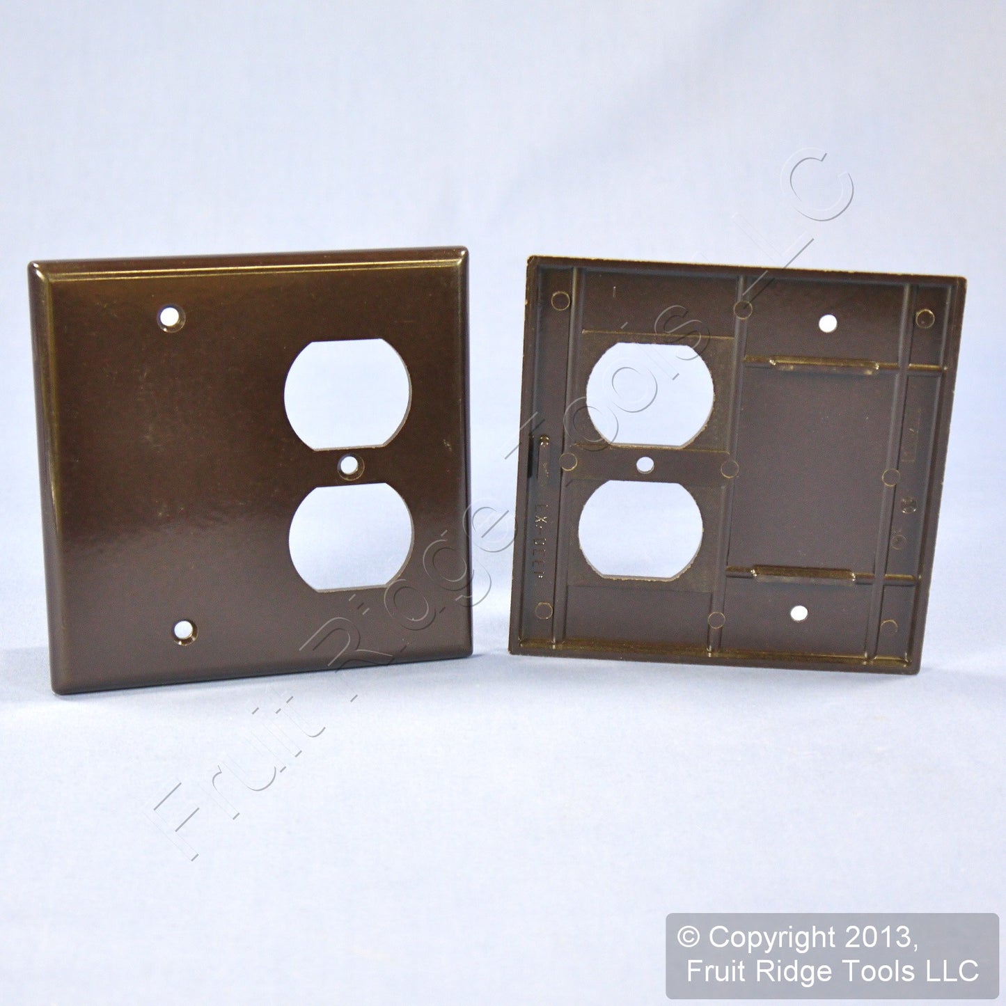 Leviton 85308 Brown 2-Gang Blank Duplex Plastic X-Deep Wallplate Box Mount 2pcs