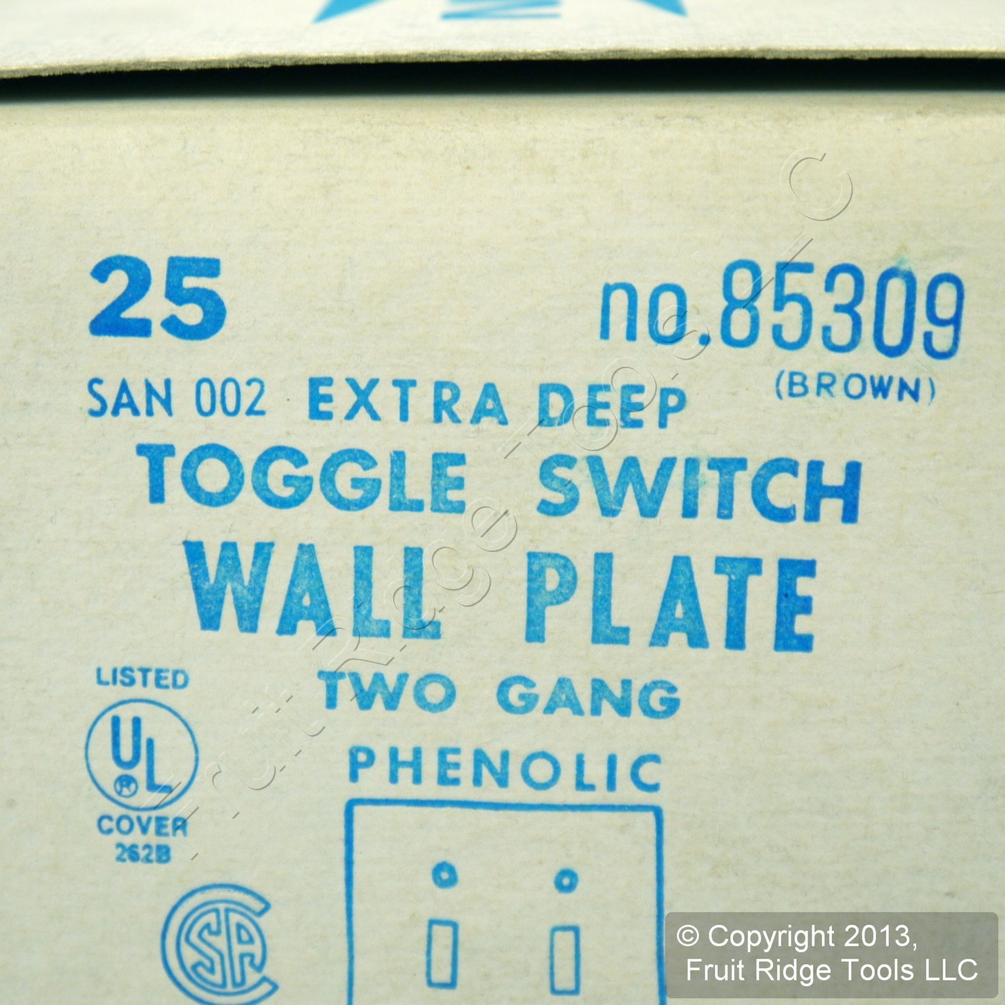 Leviton 85309 Brown X-Deep 2-Gang Toggle Switch Cover Plastic Wallplates 25-Pack