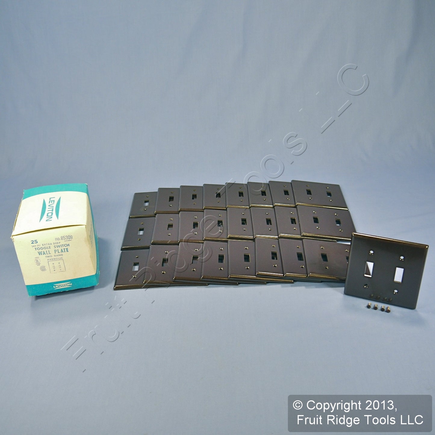 Leviton 85309 Brown X-Deep 2-Gang Toggle Switch Cover Plastic Wallplates 25-Pack