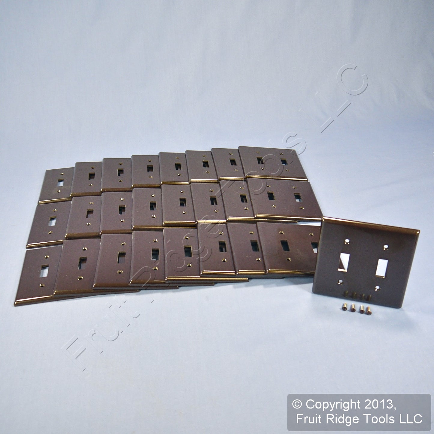 Leviton 85309 Brown X-Deep 2-Gang Toggle Switch Cover Plastic Wallplates 25-Pack