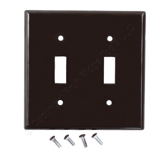 Leviton 85309 Brown Extra Deep 2-Gang Toggle Switch Cover Thermoset Wallplate
