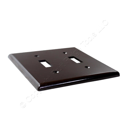 Leviton 85309 Brown Extra Deep 2-Gang Toggle Switch Cover Thermoset Wallplate