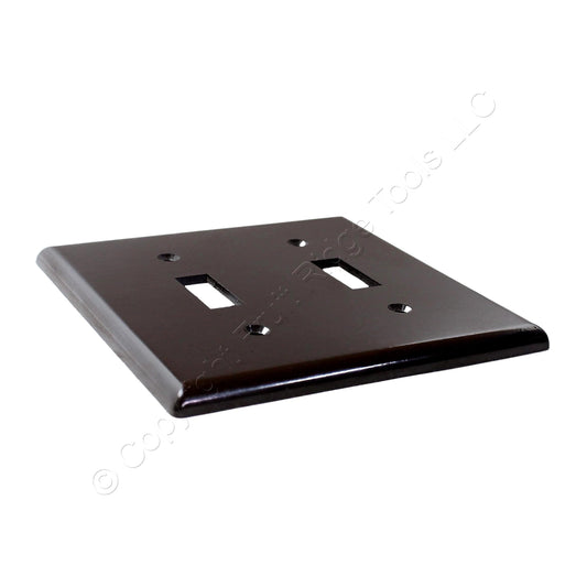 Leviton 85309 Brown Extra Deep 2-Gang Toggle Switch Cover Thermoset Wallplate