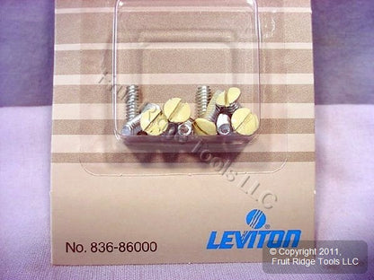 10 Leviton Ivory 1/2 Wallplate Cover Mounting Screws 6-32 Thread Oval Head 86000
