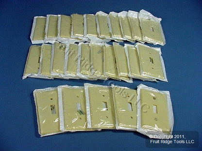 Leviton 86001 Ivory 1-Gang Toggle Switch Plastic Standard Wallplate Covers 25pcs