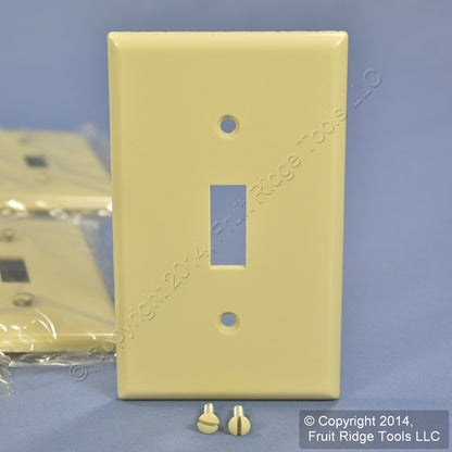 Leviton 86001 Ivory 1-Gang Toggle Switch Plastic Standard Wallplate Covers 10pcs