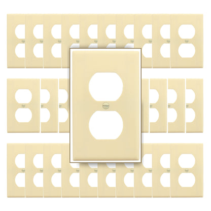 Leviton 86003 Ivory 1-Gang Duplex Outlet Plastic Standard Wallplate Covers 30pcs