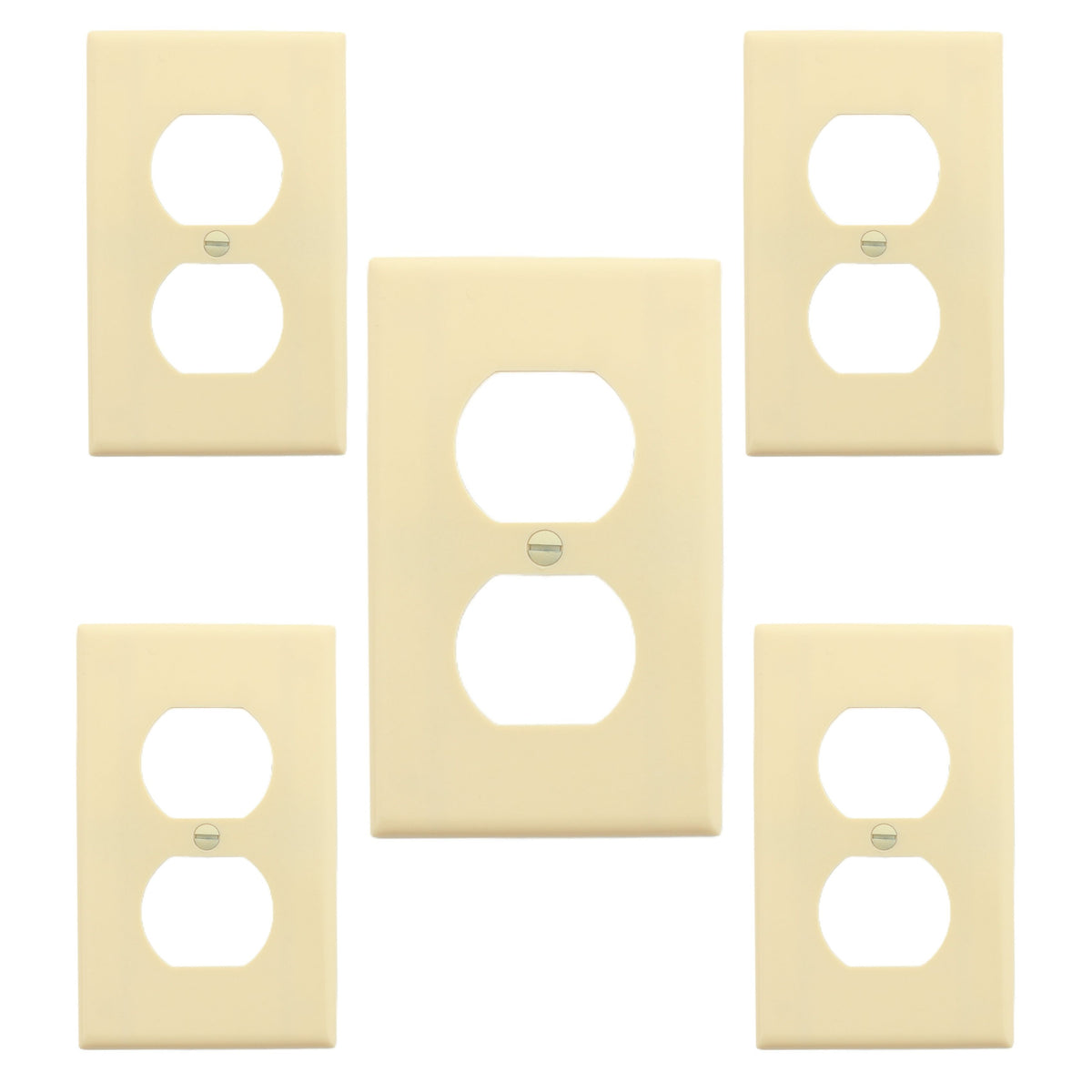 5 Leviton Ivory 1-Gang Duplex Outlet Receptacle Cover Plastic Wallplates 86003