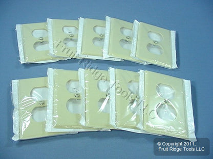 Leviton 86003 Ivory 1-Gang Duplex Outlet Plastic Standard Wallplate Covers 10pcs