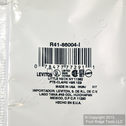 Leviton 86004 Ivory 1-Gang 1.406" Outlet Plastic Standard Wallplate Cover 150pc