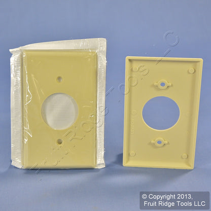 Leviton 86004 Ivory 1-Gang 1.406" Outlet Plastic Standard Wallplate Cover 15pcs