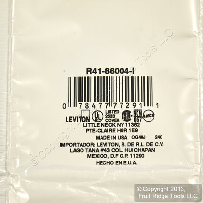 Leviton 86004 1-Gang Ivory Thermoset Wallplate Single 1.406" Outlet Cover 250pcs