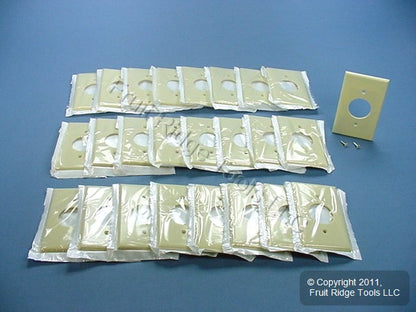 Leviton 86004 Ivory 1-Gang 1.406" Outlet Plastic Standard Wallplate Cover 25pcs