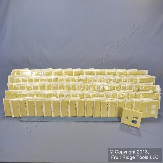 Leviton 86005 Ivory 2-Gang Toggle Duplex Plastic Standard Wallplate Cover 100pcs