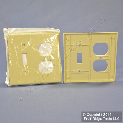Leviton 86005 Ivory 2-Gang Toggle Duplex Plastic Standard Wallplate Cover 100pcs