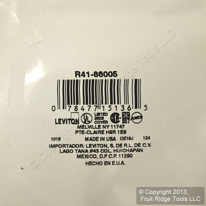 Leviton 86005 Ivory 2-Gang Toggle Duplex Plastic Standard Wallplate Cover 200pcs