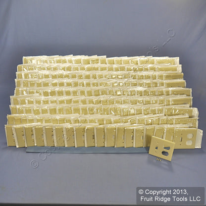 Leviton 86005 Ivory 2-Gang Toggle Duplex Plastic Standard Wallplate Cover 200pcs