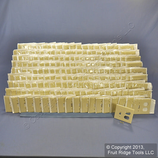 Leviton 86005 Ivory 2-Gang Toggle Duplex Plastic Standard Wallplate Cover 200pcs