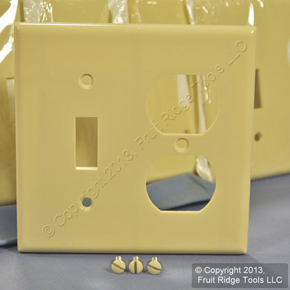 Leviton 86005 Ivory 2-Gang Toggle Duplex Plastic Standard Wallplate Cover 200pcs