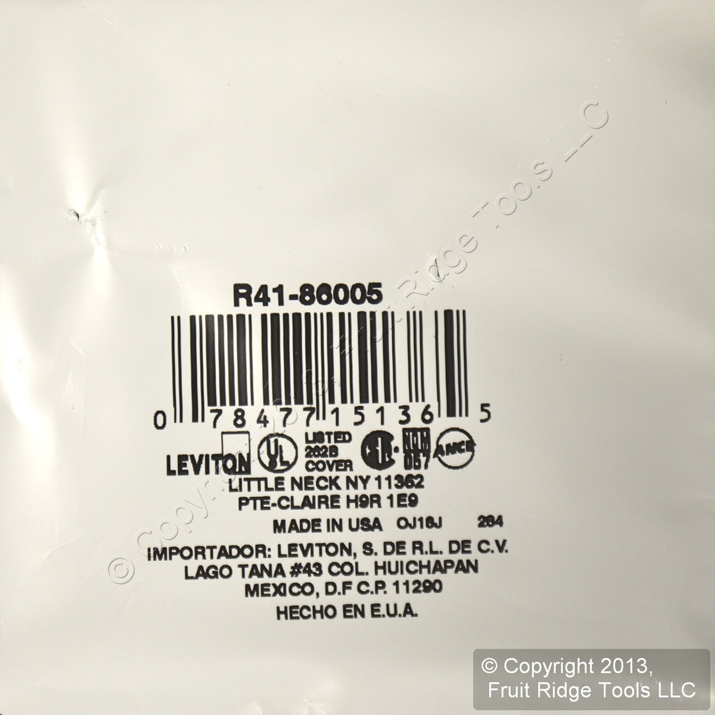 Leviton 86005 Ivory 2-Gang Toggle Duplex Plastic Standard Wallplate Cover 250pcs