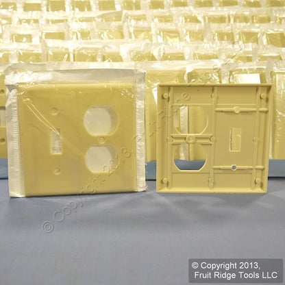 Leviton 86005 Ivory 2-Gang Toggle Duplex Plastic Standard Wallplate Cover 250pcs