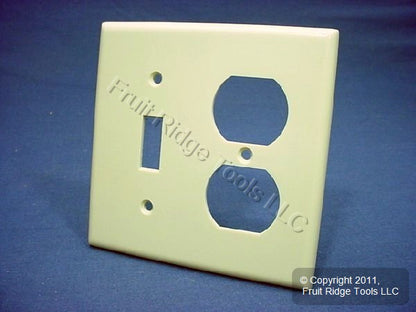 Leviton 86005 Ivory 2-Gang Toggle Duplex Plastic Standard Wallplate Cover 50pcs