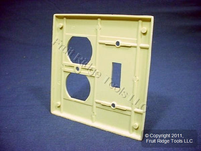 Leviton 86005 Ivory 2-Gang Toggle Duplex Plastic Standard Wallplate Cover 50pcs