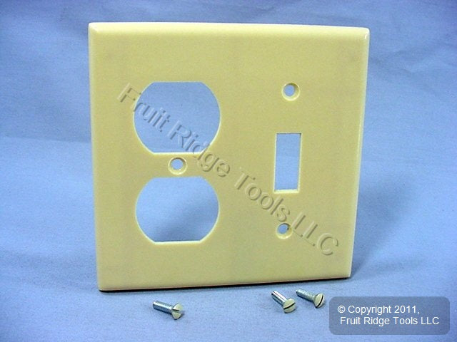 Leviton 86005 Ivory 2-Gang Switch Receptacle Outlet Standard Cover Wallplate