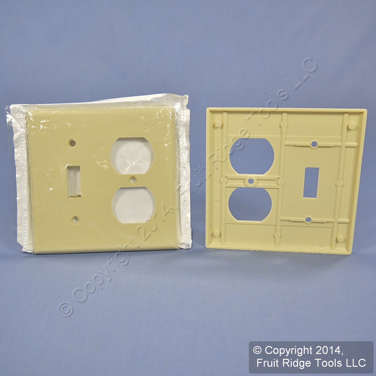 Leviton 86005 Ivory 2-Gang Toggle Duplex Plastic Standard Wallplate Cover 2-pack
