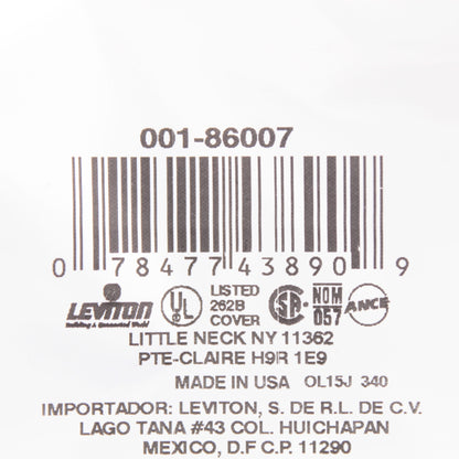 Leviton 86007 Ivory 2-Gang Toggle 1.406" Outlet Plastic Standard Wallplate Cover