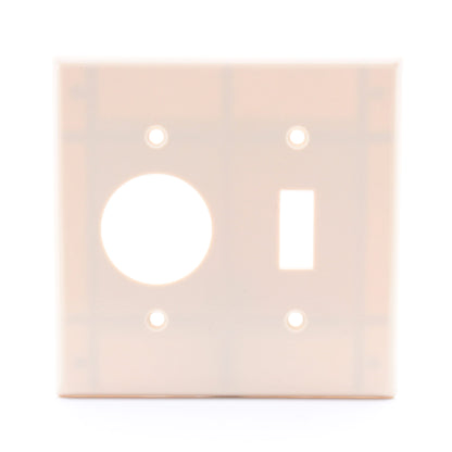 Leviton 86007 Ivory 2-Gang Toggle 1.406" Outlet Plastic Standard Wallplate Cover