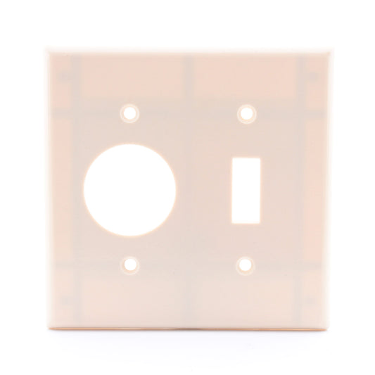 Leviton 86007 Ivory 2-Gang Toggle 1.406" Outlet Plastic Standard Wallplate Cover