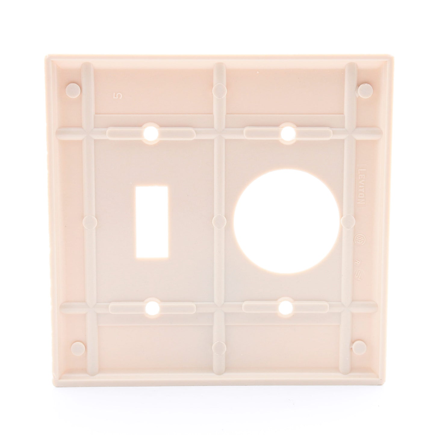Leviton 86007 Ivory 2-Gang Toggle 1.406" Outlet Plastic Standard Wallplate Cover