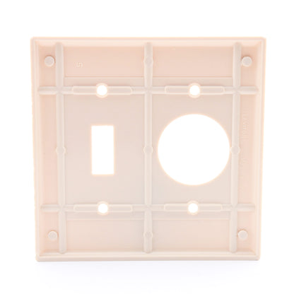 Leviton 86007 Ivory 2-Gang Toggle 1.406" Outlet Plastic Standard Wallplate Cover